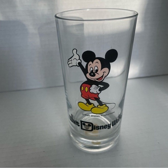 Walt Disney World  Productions Vintage Glass Mickey Mouse With Original Tag - Picture 1 of 6